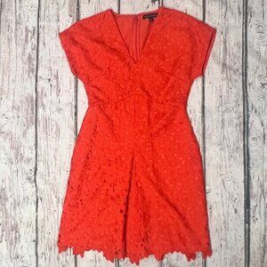 Banana Republic Orange Floral Sleeveless Dress Women's Elegant